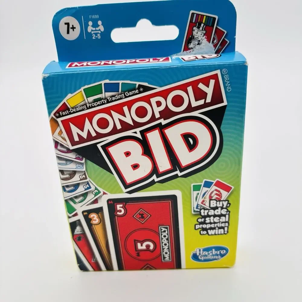 Monopoly Bid Card Game 2021 Hasbro COMPLETE Cards & Instructions